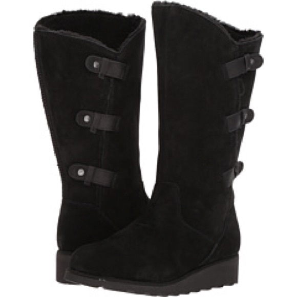 BearPaw Black Suede Winter Boots - Picture 1 of 14